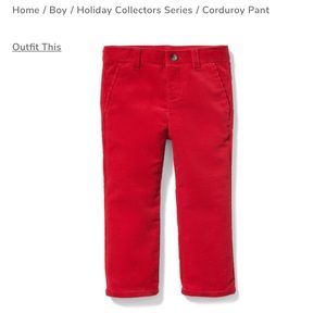Boys Red Corduroy Pants